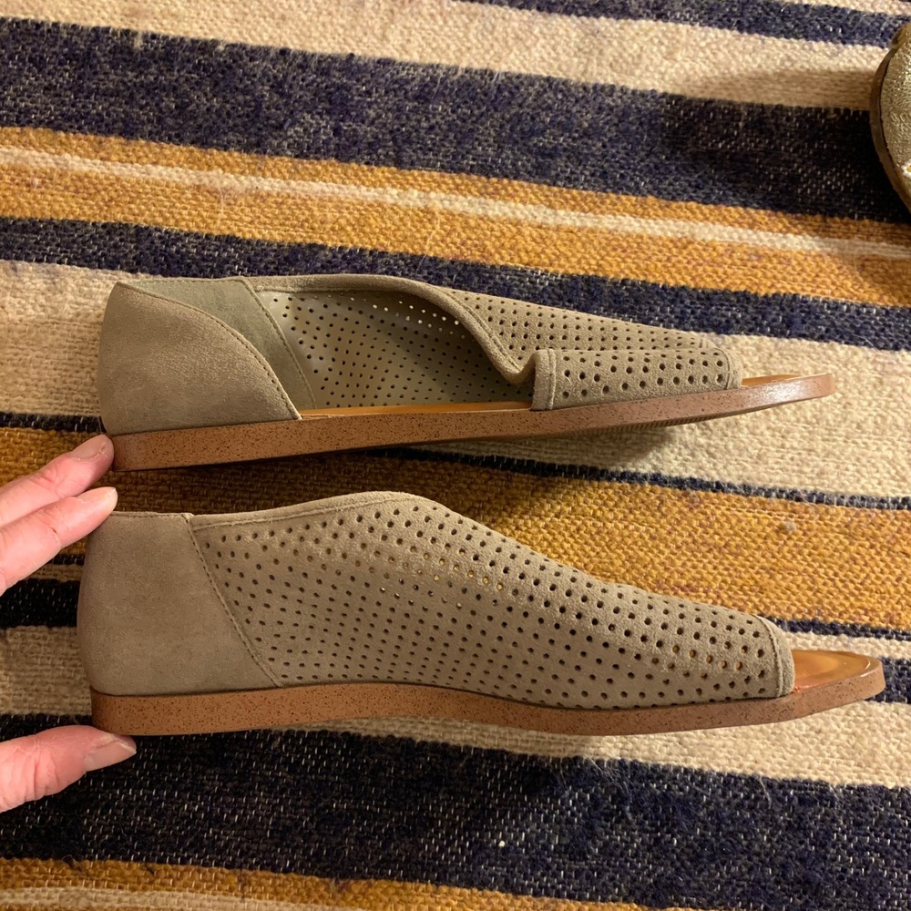 Sole Society Olive Green Perforated Open-Toe Mules - Picture 5 of 7